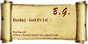 Bodai Gotfrid névjegykártya